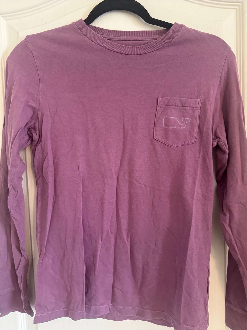 Vineyard Vines kids Long Sleeve Pocket Tee in Mauve M 12-14